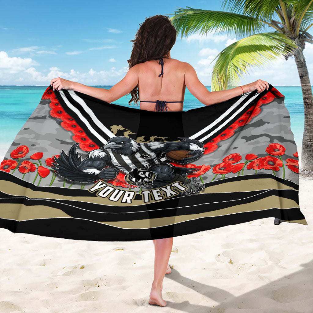 Personalised Collingwood Magpies ANZAC Sarong Military Remembrance Australian Football Mascot Camouflage