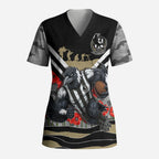Personalised Collingwood Magpies ANZAC Scrub Top Military Remembrance Australian Football Mascot Camouflage