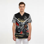 Personalised Collingwood Magpies ANZAC Scrub Top Military Remembrance Australian Football Mascot Camouflage