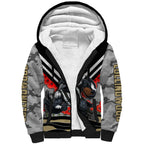 Personalised Collingwood Magpies ANZAC Sherpa Hoodie Military Remembrance Australian Football Mascot Camouflage