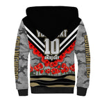 Personalised Collingwood Magpies ANZAC Sherpa Hoodie Military Remembrance Australian Football Mascot Camouflage
