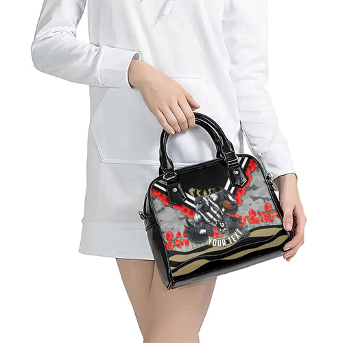 Personalised Collingwood Magpies ANZAC Shoulder Handbag Military Remembrance Australian Football Mascot Camouflage