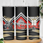 Personalised Collingwood Magpies ANZAC Skinny Tumbler Military Remembrance Australian Football Mascot Camouflage