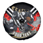 Personalised Collingwood Magpies ANZAC Spare Tire Cover Military Remembrance Australian Football Mascot Camouflage