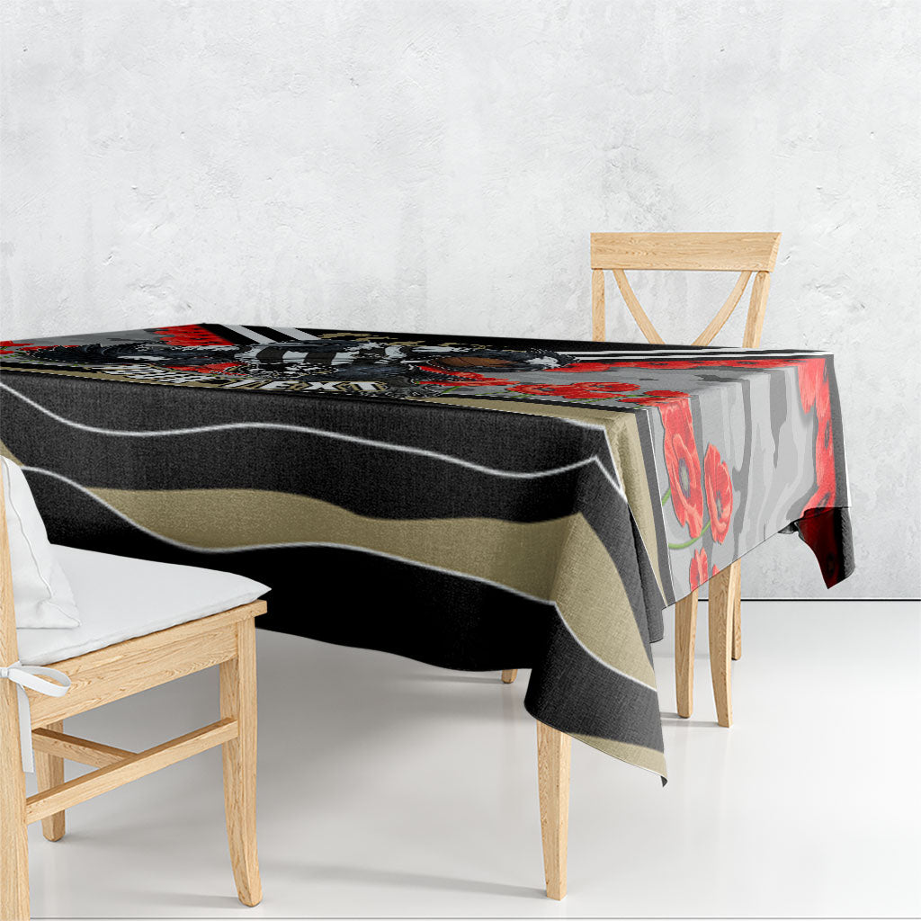 Personalised Collingwood Magpies ANZAC Tablecloth Military Remembrance Australian Football Mascot Camouflage