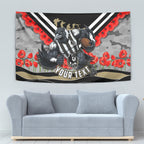 Personalised Collingwood Magpies ANZAC Tapestry Military Remembrance Australian Football Mascot Camouflage