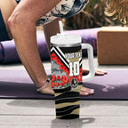 Personalised Collingwood Magpies ANZAC Tumbler With Handle Military Remembrance Australian Football Mascot Camouflage