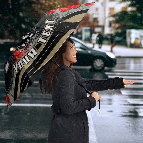 Personalised Collingwood Magpies ANZAC Umbrella Military Remembrance Australian Football Mascot Camouflage