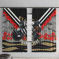 Personalised Collingwood Magpies ANZAC Window Curtain Military Remembrance Australian Football Mascot Camouflage