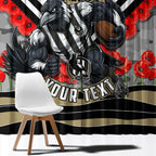 Personalised Collingwood Magpies ANZAC Window Curtain Military Remembrance Australian Football Mascot Camouflage