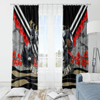 Personalised Collingwood Magpies ANZAC Window Curtain Military Remembrance Australian Football Mascot Camouflage