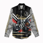 Personalised Collingwood Magpies ANZAC Women Casual Shirt Military Remembrance Australian Football Mascot Camouflage
