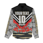 Personalised Collingwood Magpies ANZAC Women Casual Shirt Military Remembrance Australian Football Mascot Camouflage