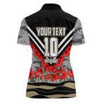 Personalised Collingwood Magpies ANZAC Women Polo Shirt Military Remembrance Australian Football Mascot Camouflage