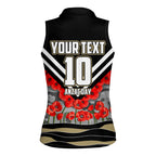 Personalised Collingwood Magpies ANZAC Women Sleeveless Polo Shirt Military Remembrance Australian Football Mascot Camouflage