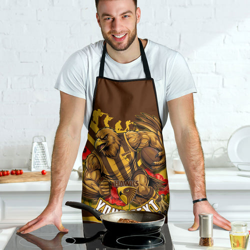 Personalised Hawthorn Hawks ANZAC Apron Military Remembrance Australian Football Mascot Camouflage
