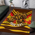 Personalised Hawthorn Hawks ANZAC Area Rug Military Remembrance Australian Football Mascot Camouflage