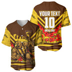 Personalised Hawthorn Hawks ANZAC Baseball Jersey Military Remembrance Australian Football Mascot Camouflage