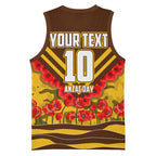 Personalised Hawthorn Hawks ANZAC Basketball Jersey Military Remembrance Australian Football Mascot Camouflage