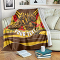 Personalised Hawthorn Hawks ANZAC Blanket Military Remembrance Australian Football Mascot Camouflage