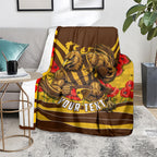 Personalised Hawthorn Hawks ANZAC Blanket Military Remembrance Australian Football Mascot Camouflage