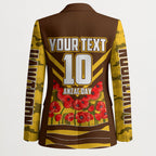 Personalised Hawthorn Hawks ANZAC Blazer Military Remembrance Australian Football Mascot Camouflage