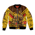 Personalised Hawthorn Hawks ANZAC Bomber Jacket Military Remembrance Australian Football Mascot Camouflage