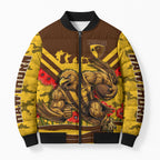Personalised Hawthorn Hawks ANZAC Bomber Puffer Jacket Military Remembrance Australian Football Mascot Camouflage