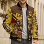 Personalised Hawthorn Hawks ANZAC Bomber Puffer Jacket Military Remembrance Australian Football Mascot Camouflage