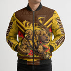 Personalised Hawthorn Hawks ANZAC Bomber Puffer Jacket Military Remembrance Australian Football Mascot Camouflage