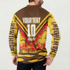 Personalised Hawthorn Hawks ANZAC Button Sweatshirt Military Remembrance Australian Football Mascot Camouflage