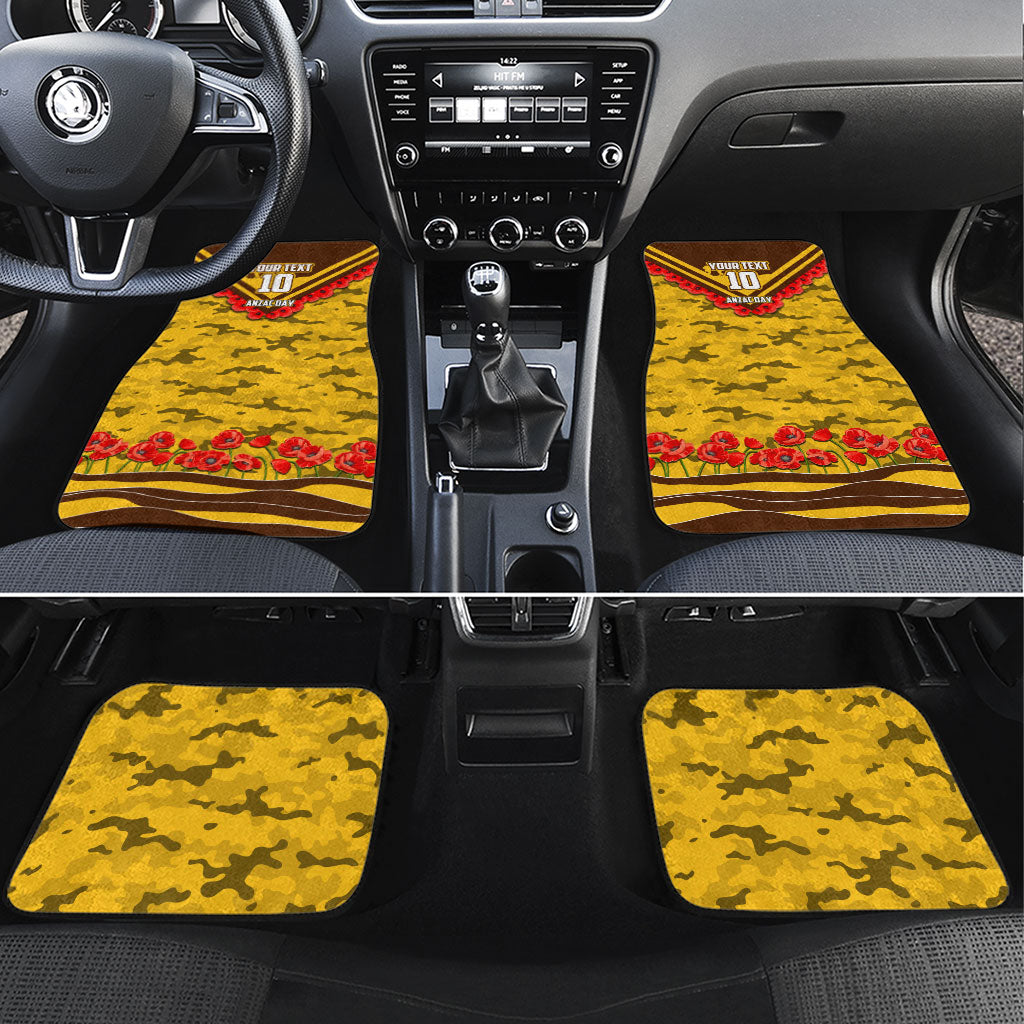 Personalised Hawthorn Hawks ANZAC Car Mats Military Remembrance Australian Football Mascot Camouflage