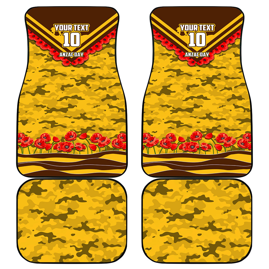 Personalised Hawthorn Hawks ANZAC Car Mats Military Remembrance Australian Football Mascot Camouflage