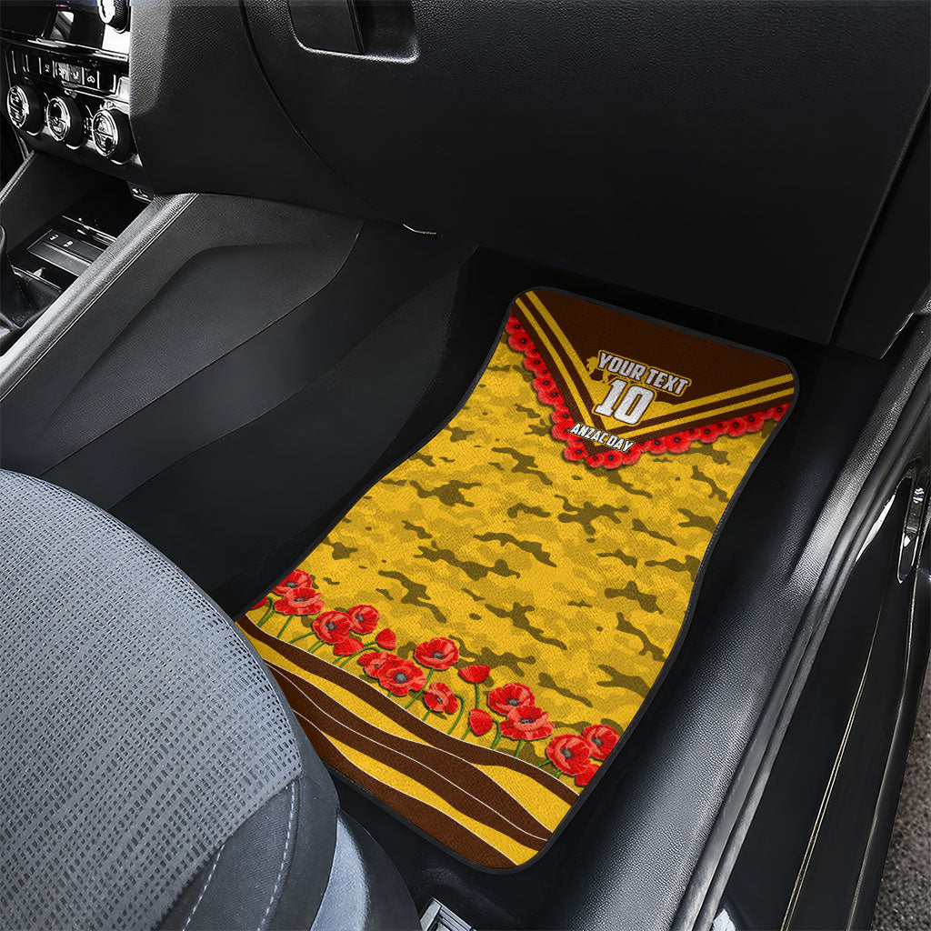 Personalised Hawthorn Hawks ANZAC Car Mats Military Remembrance Australian Football Mascot Camouflage
