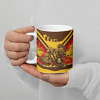Personalised Hawthorn Hawks ANZAC Ceramic Mug Military Remembrance Australian Football Mascot Camouflage
