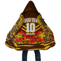 Personalised Hawthorn Hawks ANZAC Cloak Military Remembrance Australian Football Mascot Camouflage