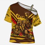 Personalised Hawthorn Hawks ANZAC Cross Shoulder Shirt Military Remembrance Australian Football Mascot Camouflage