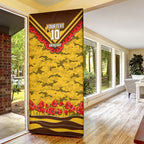 Personalised Hawthorn Hawks ANZAC Door Cover Military Remembrance Australian Football Mascot Camouflage