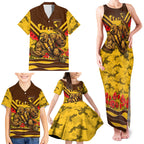 Personalised Hawthorn Hawks ANZAC Family Matching Tank Maxi Dress and Hawaiian Shirt Military Remembrance Australian Football Mascot Camouflage