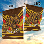 Personalised Hawthorn Hawks ANZAC Garden Flag Military Remembrance Australian Football Mascot Camouflage