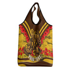 Personalised Hawthorn Hawks ANZAC Grocery Bag Military Remembrance Australian Football Mascot Camouflage