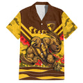 Personalised Hawthorn Hawks ANZAC Hawaiian Shirt Military Remembrance Australian Football Mascot Camouflage