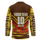 Personalised Hawthorn Hawks ANZAC Hockey Jersey Military Remembrance Australian Football Mascot Camouflage