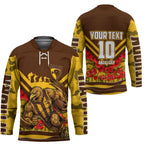 Personalised Hawthorn Hawks ANZAC Hockey Jersey Military Remembrance Australian Football Mascot Camouflage