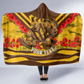 Personalised Hawthorn Hawks ANZAC Hooded Blanket Military Remembrance Australian Football Mascot Camouflage