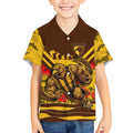 Personalised Hawthorn Hawks ANZAC Kid Hawaiian Shirt Military Remembrance Australian Football Mascot Camouflage
