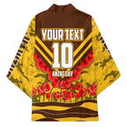 Personalised Hawthorn Hawks ANZAC Kimono Military Remembrance Australian Football Mascot Camouflage