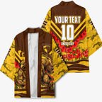 Personalised Hawthorn Hawks ANZAC Kimono Military Remembrance Australian Football Mascot Camouflage