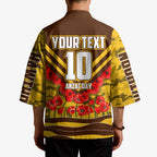 Personalised Hawthorn Hawks ANZAC Kimono Military Remembrance Australian Football Mascot Camouflage