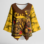 Personalised Hawthorn Hawks ANZAC Kimono Sleeve Blouse Military Remembrance Australian Football Mascot Camouflage